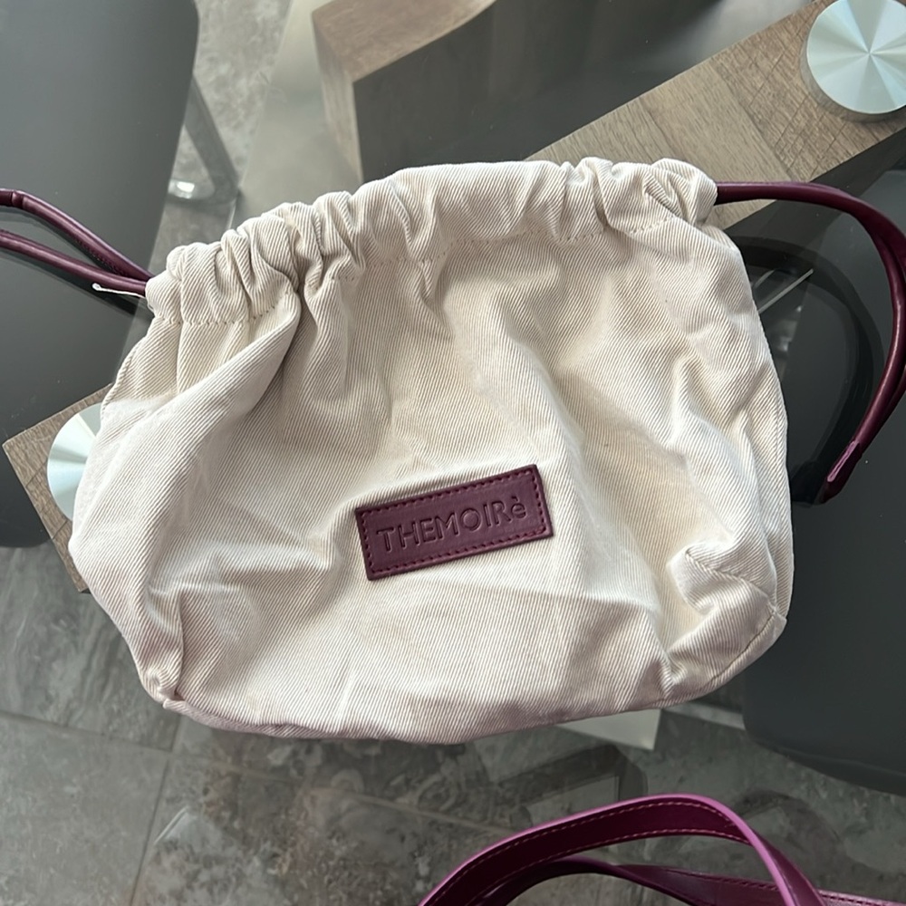 Themoirè Kore Burgundy Vegan Nappa Quilted Tote with Pouch & Dust Bag - Picture 11 of 15